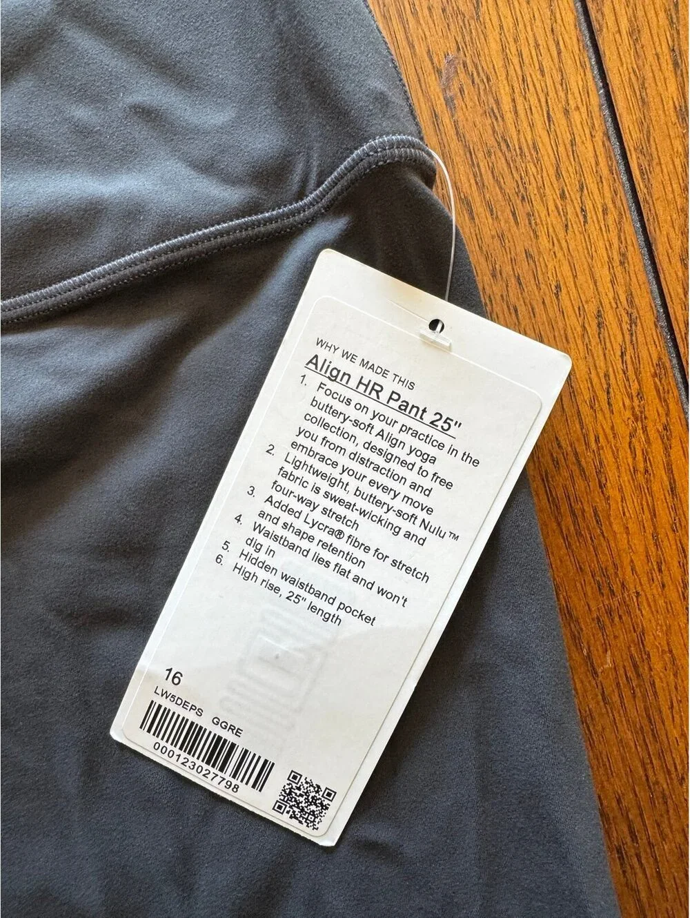 Lululemon Align High Rise 25” Graphite Grey Size 16 NWT